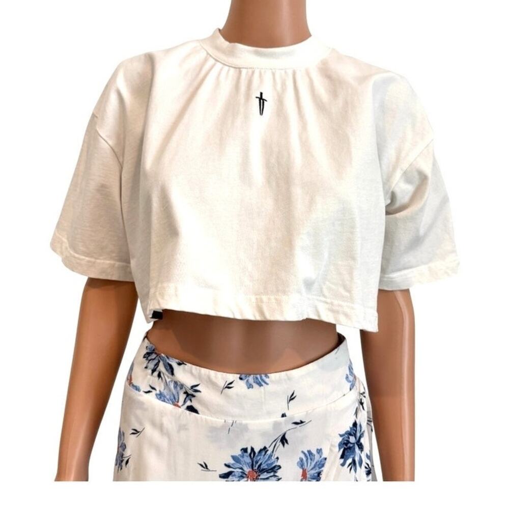 Ironwilled large oversized dagger cropped tee shirt top TB2 3531